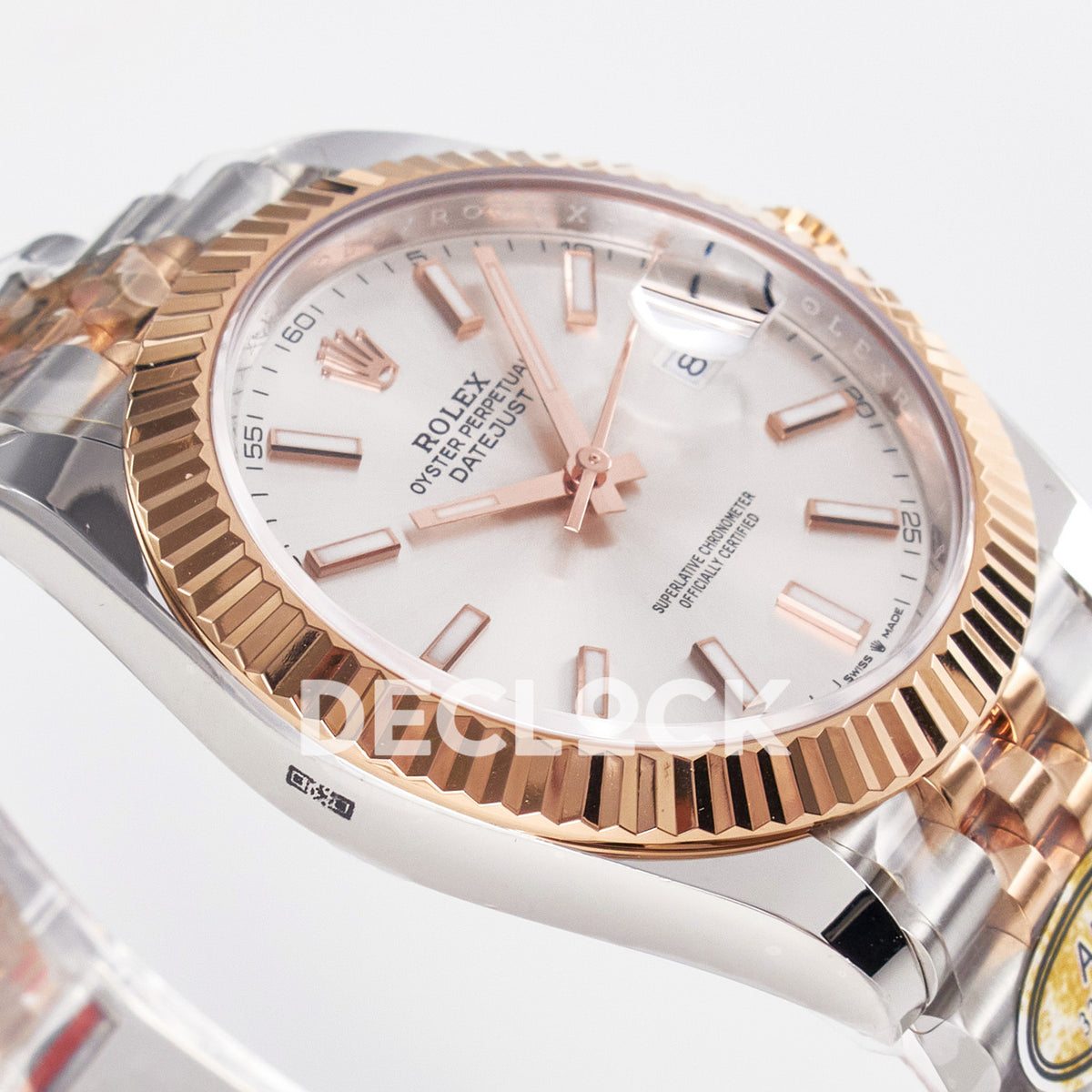 Rolex Datejust 41 126331 Silver Rose Gold ARF Jubilee Gain Weight — Λοξή όψη στεφάνης