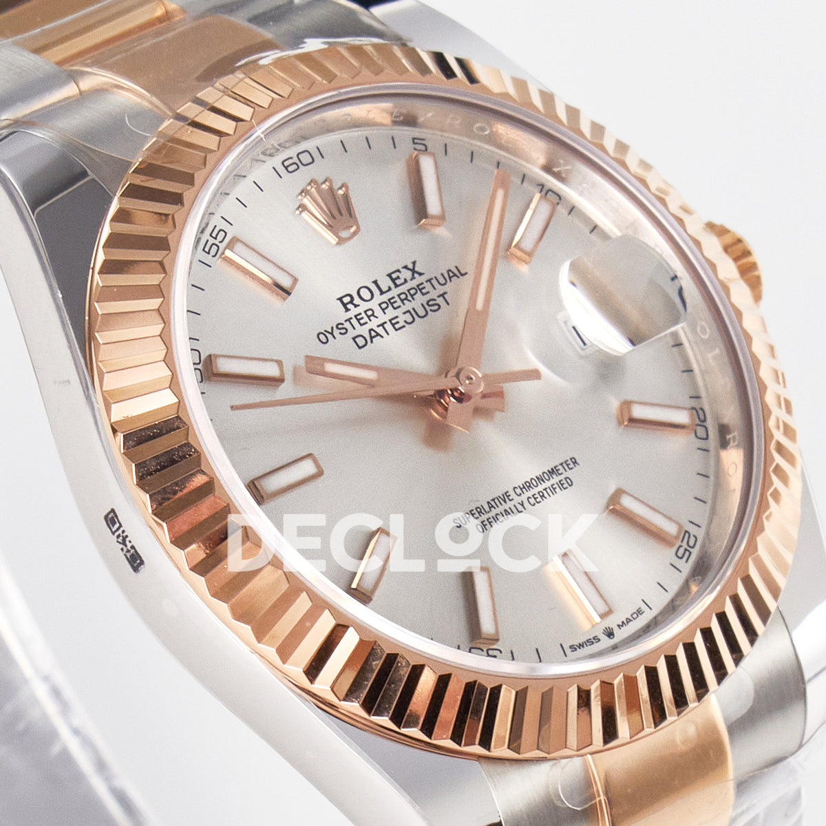 Rolex Datejust 41 126331 Silver Rose Gold ARF Oyster Gain Weight — Λοξή όψη καντράν