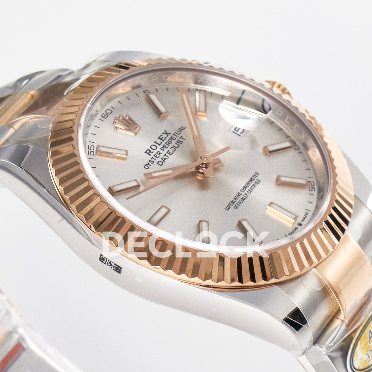 Rolex Datejust 41 126331 Silver Rose Gold ARF Oyster Gain Weight — Λοξή όψη στεφάνης