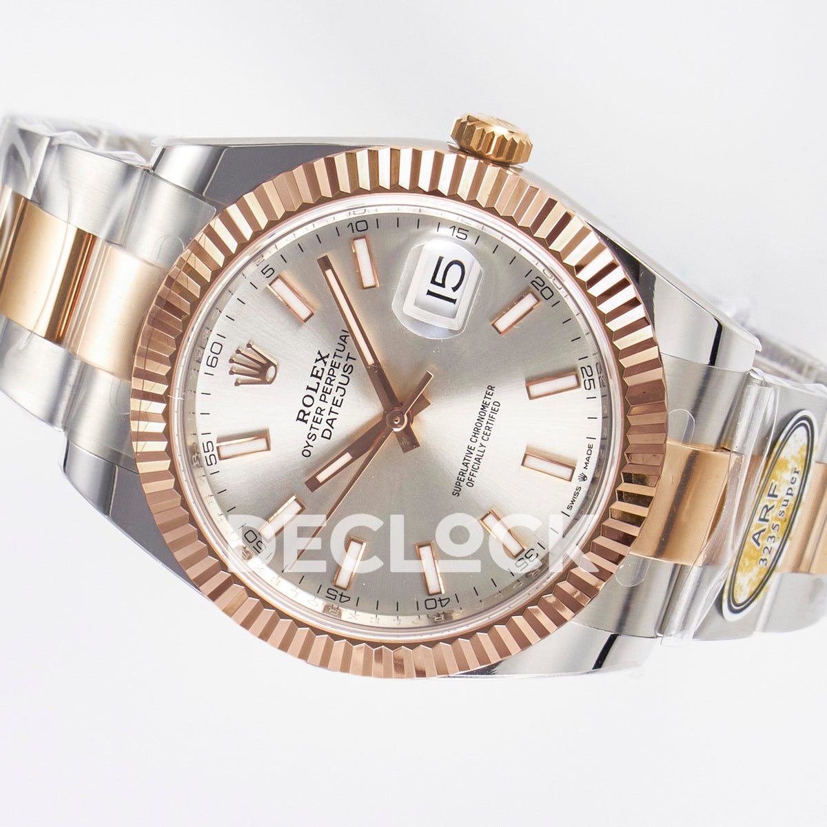 Rolex Datejust 41 126331 Silver Rose Gold ARF Oyster Gain Weight — Οριζόντια όψη καντράν