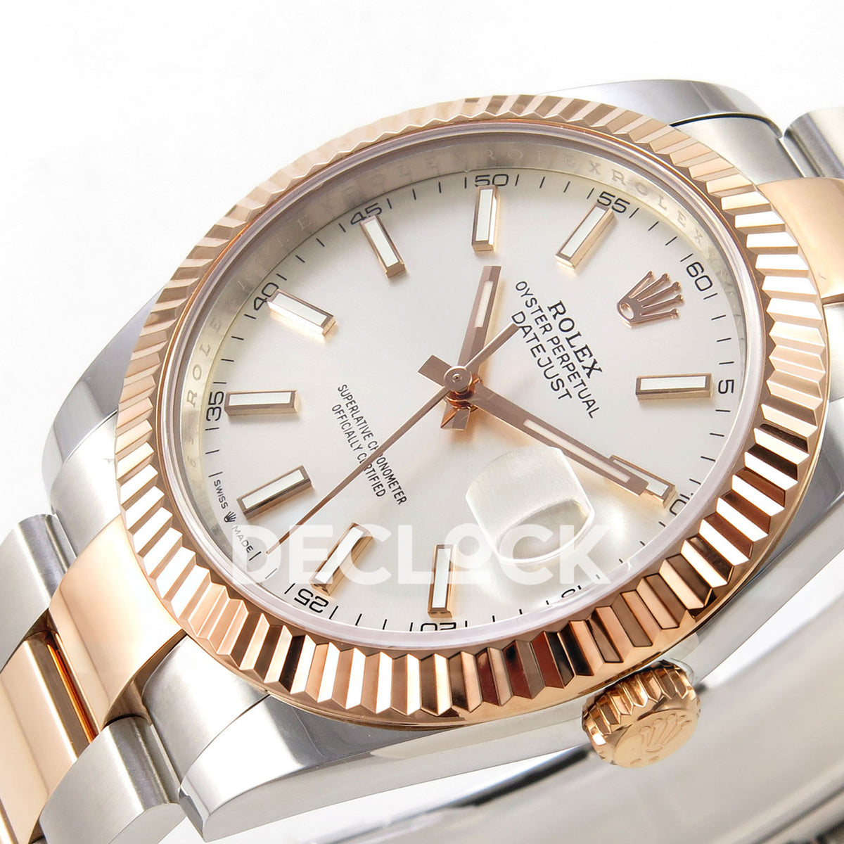 Rolex Datejust 41 126331 Silver Stick Oyster QF JH3235 Free Sprung replica - dial angle right