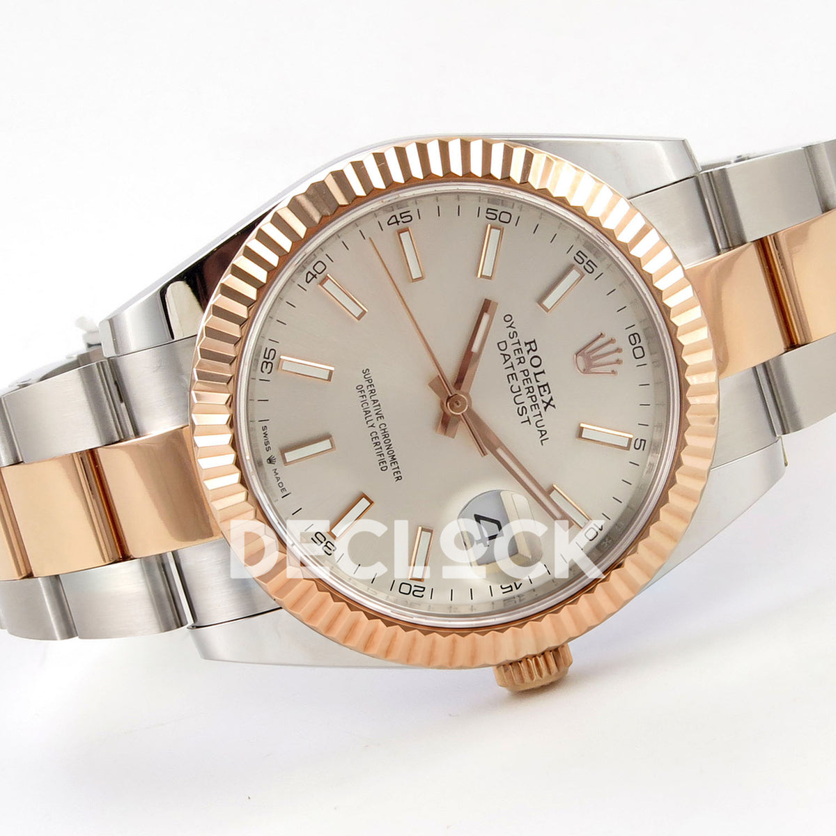 Rolex Datejust 41 126331 Silver Stick Oyster QF JH3235 Free Sprung replica - full watch left