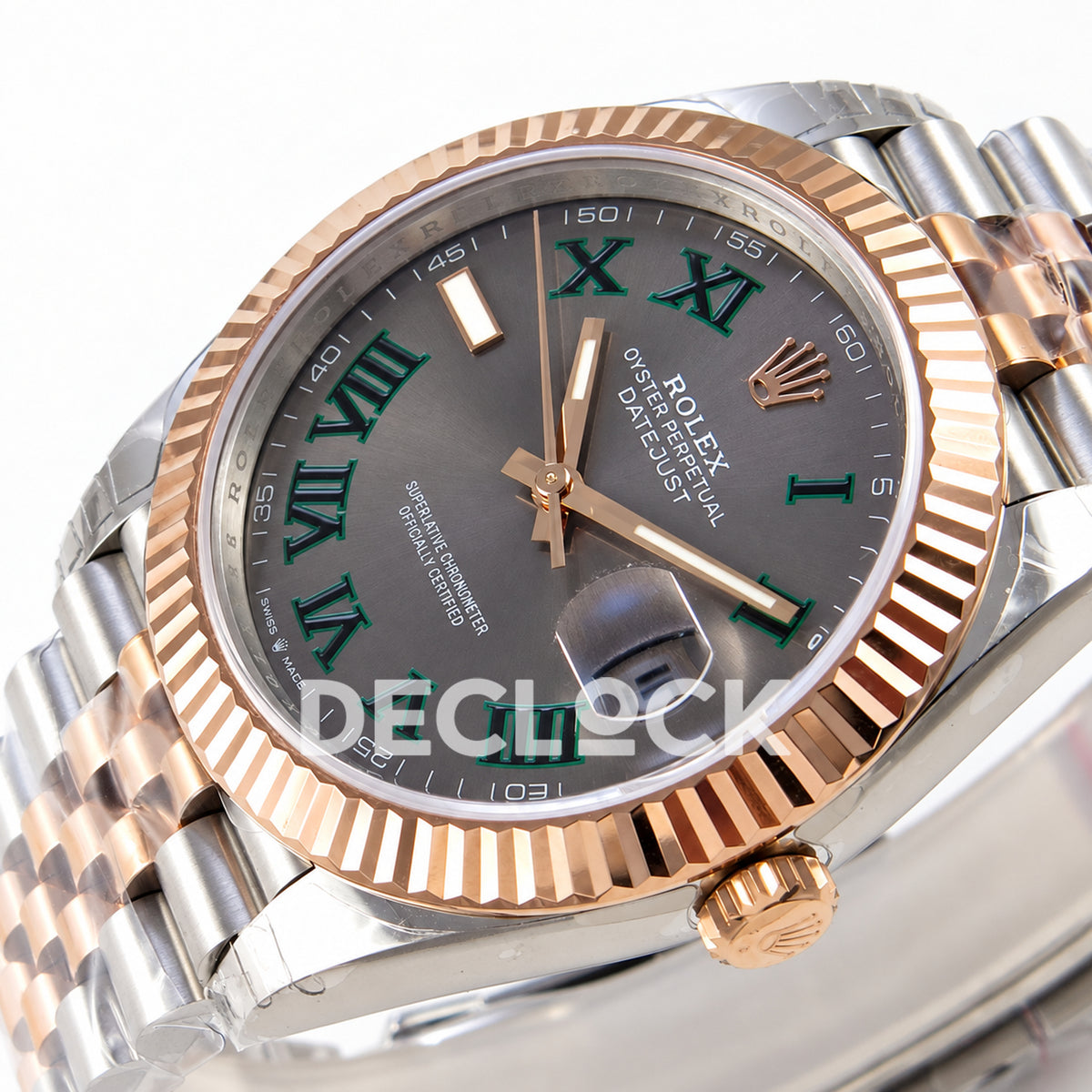 Rolex Datejust 41 126331 VSF Wimbledon Jubilee VS3235 V2s — crown dial angle