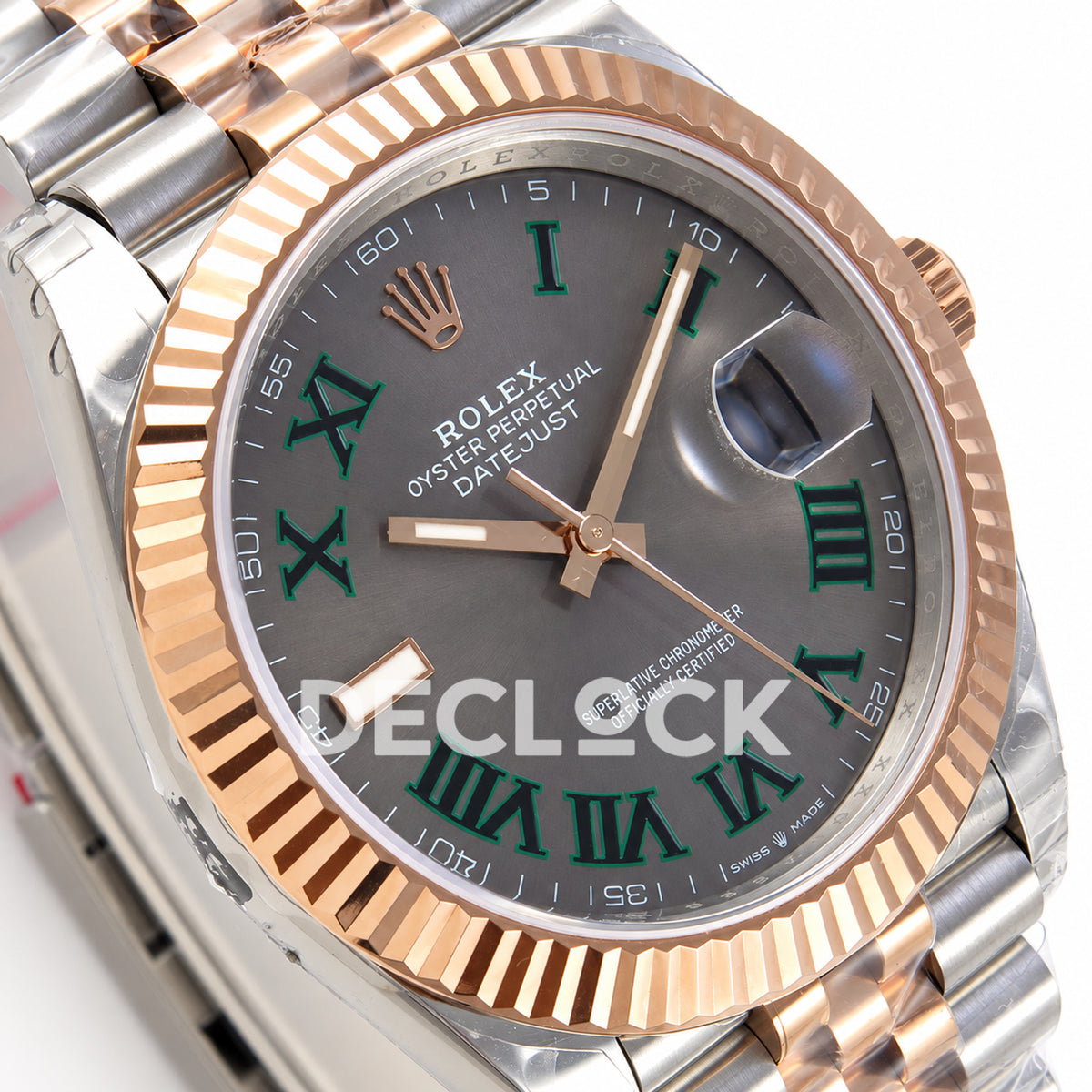Rolex Datejust 41 126331 VSF Wimbledon Jubilee VS3235 V2s — dial left angle