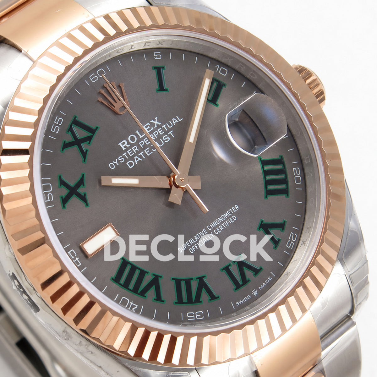 Rolex Datejust 41 126331 VSF Wimbledon Oyster VS3235 V2s — dial left angle