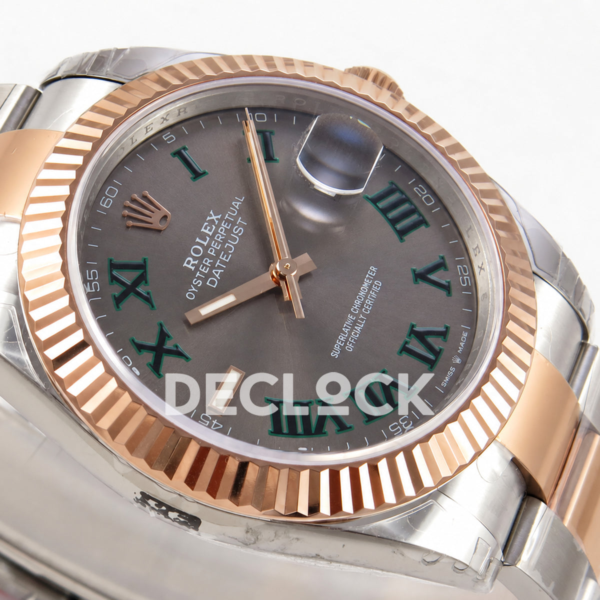 Rolex Datejust 41 126331 VSF Wimbledon Oyster VS3235 V2s — dial reflection angle