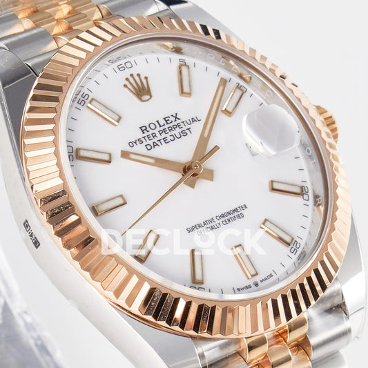 Rolex Datejust 41 126331 White Rose Gold ARF Jubilee Gain Weight — Λοξή όψη καντράν