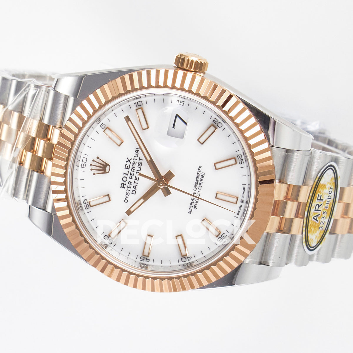 Rolex Datejust 41 126331 White Rose Gold ARF Jubilee Gain Weight — Οριζόντια όψη καντράν