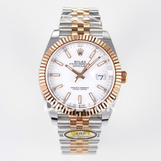 Rolex Datejust 41 126331 White Rose Gold ARF Jubilee Gain Weight — Μπροστινή όψη