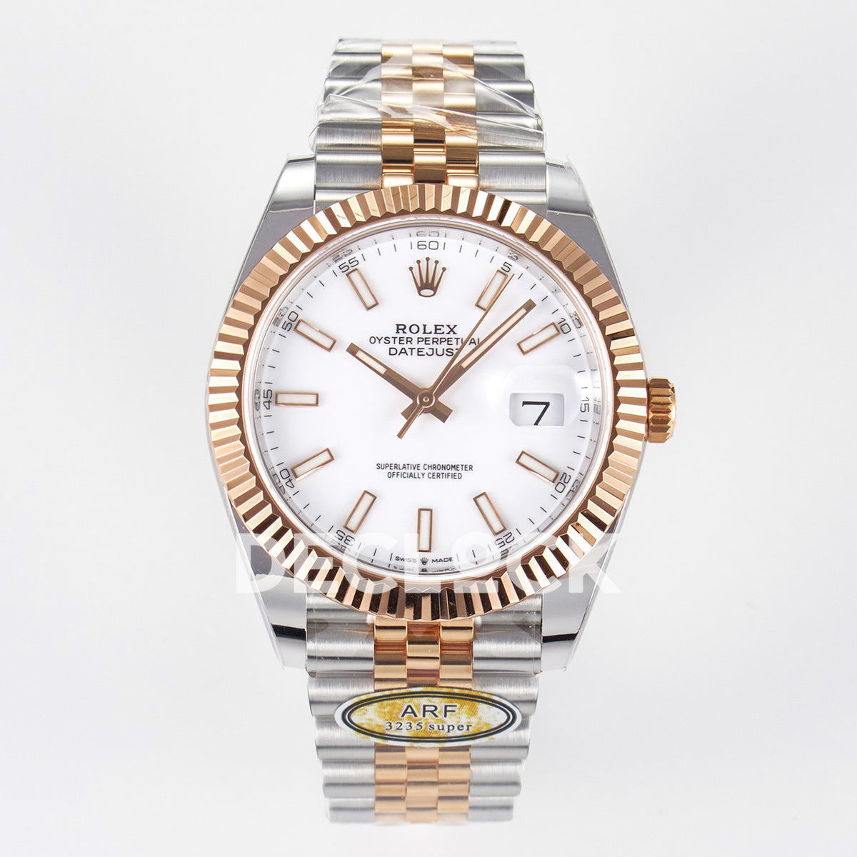 Rolex Datejust 41 126331 White Rose Gold ARF Jubilee Gain Weight — Μπροστινή όψη