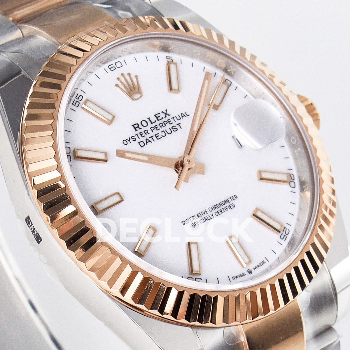 Rolex Datejust 41 126331 White Rose Gold ARF Oyster Gain Weight — Λοξή όψη καντράν
