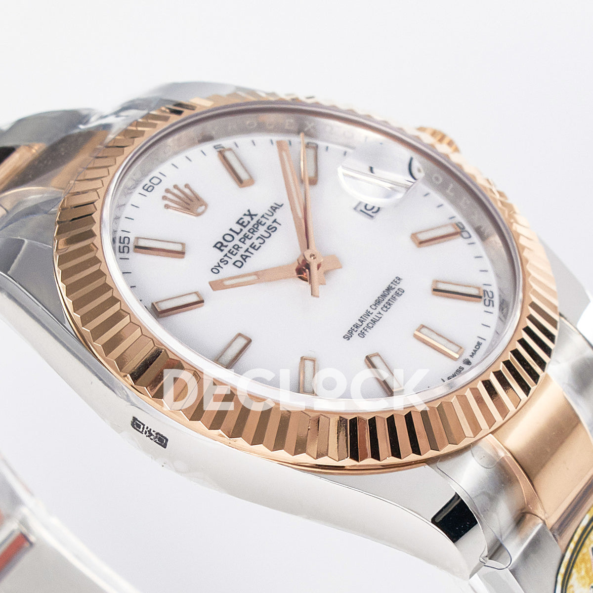 Rolex Datejust 41 126331 White Rose Gold ARF Oyster Gain Weight — Λοξή όψη στεφάνης