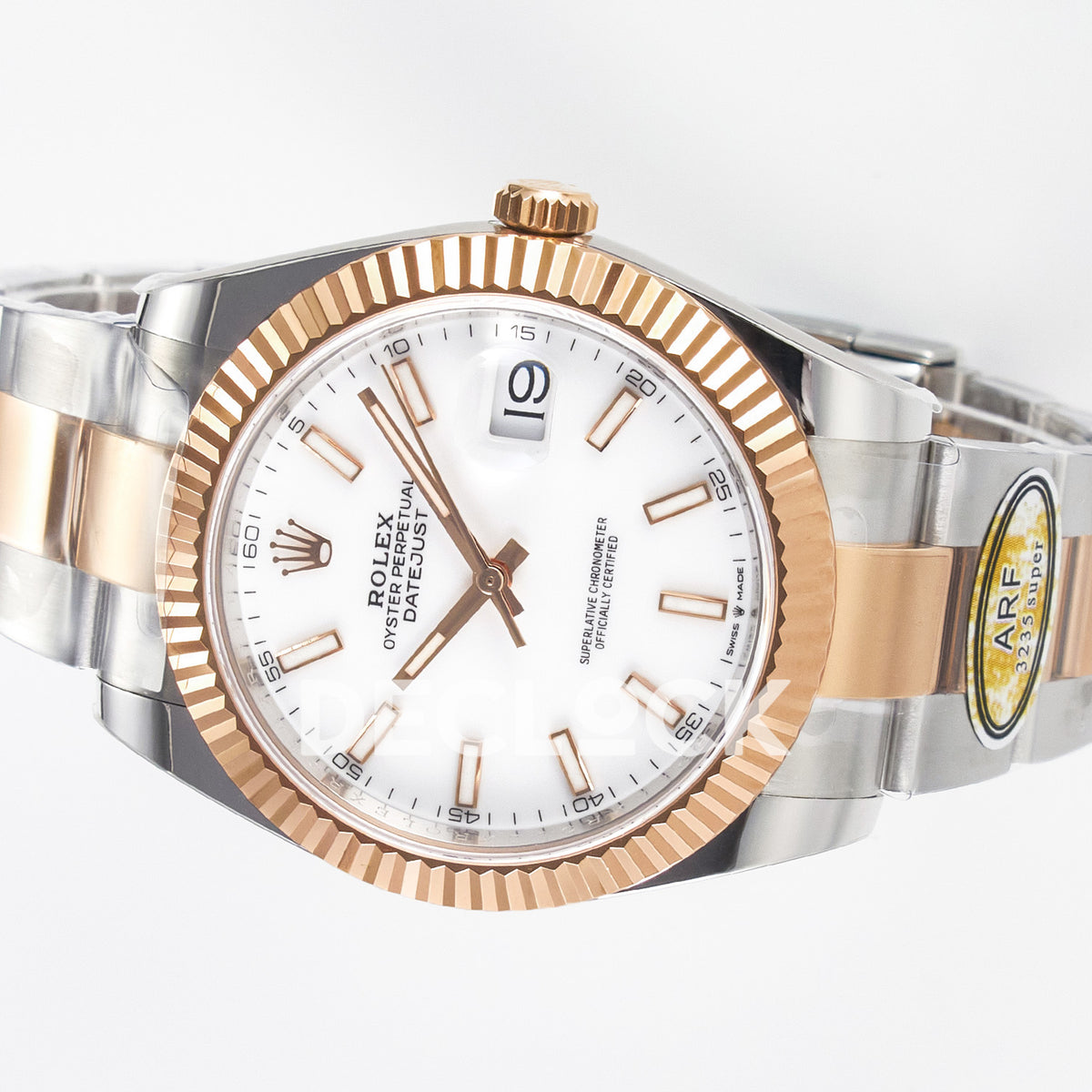 Rolex Datejust 41 126331 White Rose Gold ARF Oyster Gain Weight — Οριζόντια όψη καντράν