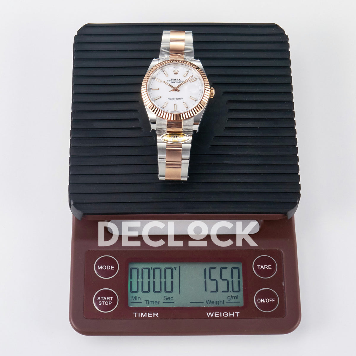 Rolex Datejust 41 126331 White Rose Gold ARF Oyster Gain Weight — Ένδειξη βάρους στη ζυγαριά