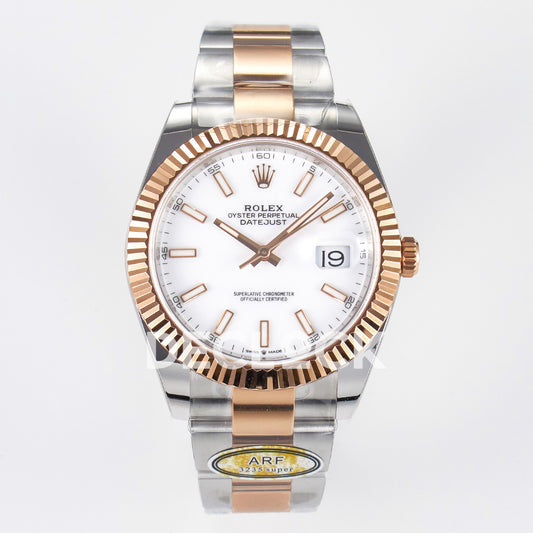 Rolex Datejust 41 126331 White Rose Gold ARF Oyster Gain Weight — Μπροστινή όψη