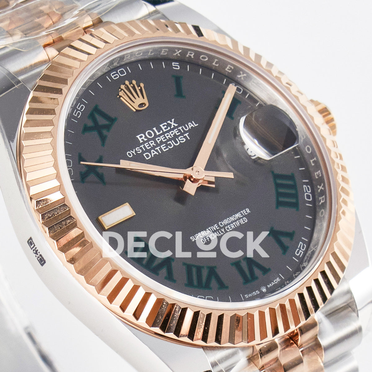 Rolex Datejust 41 126331 Wimbledon Rose Gold ARF Jubilee Gain Weight — Λοξή όψη καντράν