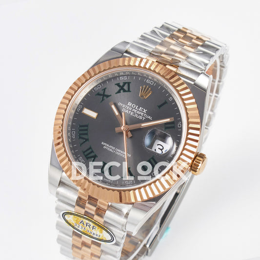 Rolex Datejust 41 126331 Wimbledon Rose Gold ARF Jubilee Gain Weight — Ολόκληρο ρολόι σε γωνία