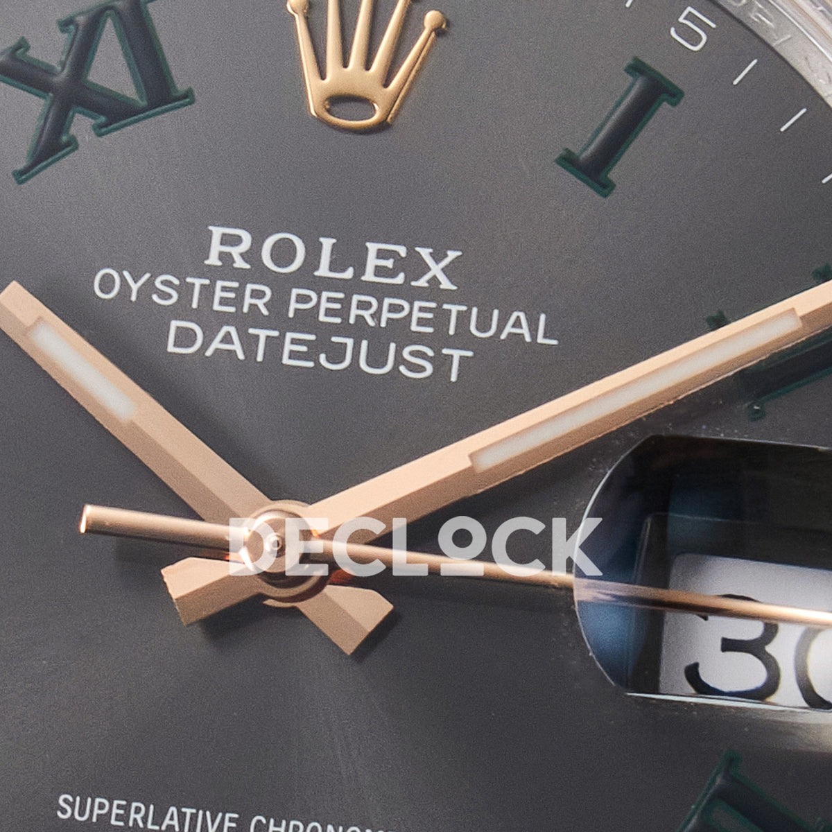 Rolex Datejust 41 126331 Wimbledon Rose Gold ARF Jubilee Gain Weight — Κέντρο καντράν και δείκτες