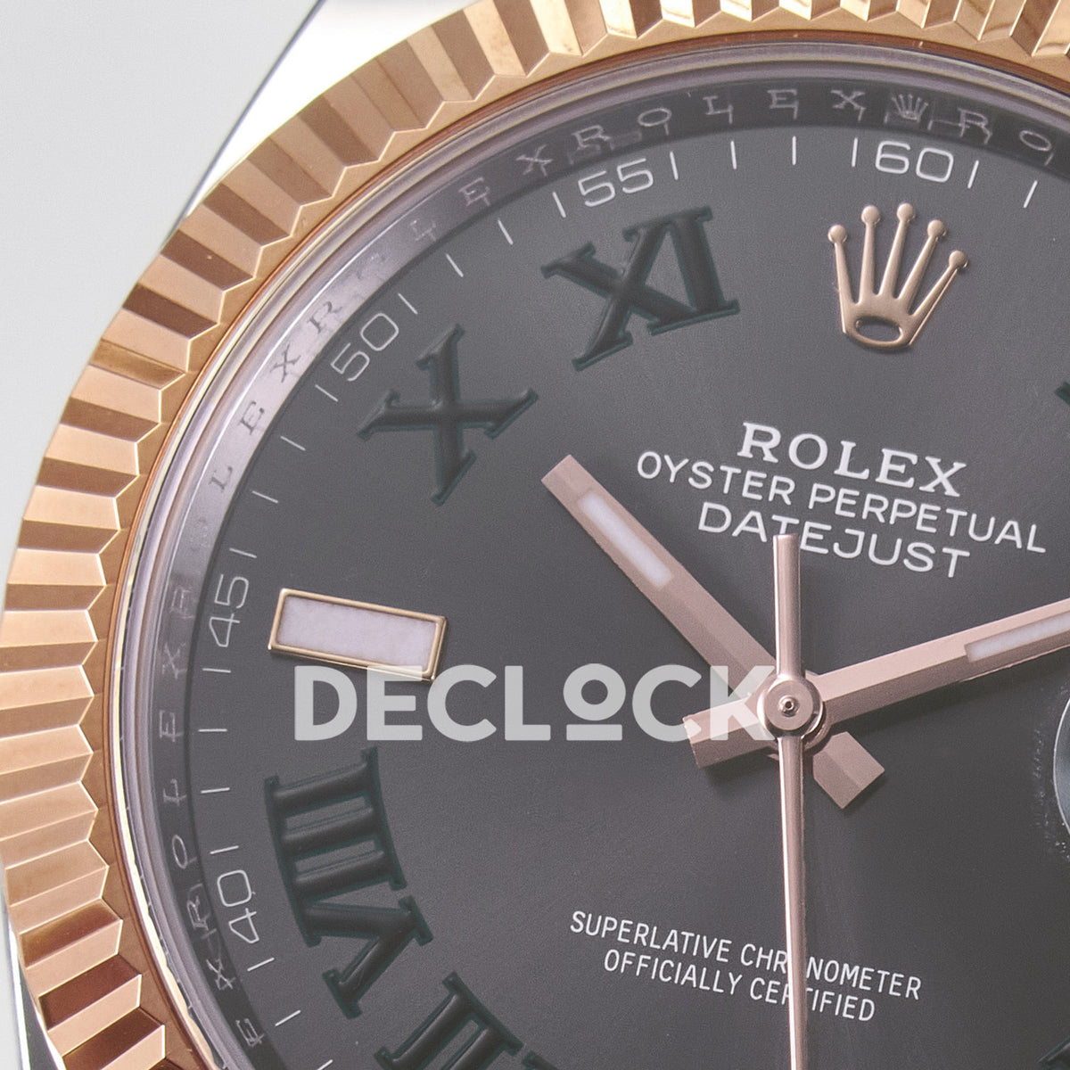 Rolex Datejust 41 126331 Wimbledon Rose Gold ARF Jubilee Gain Weight — Μεγεθυντικός φακός ημερομηνίας