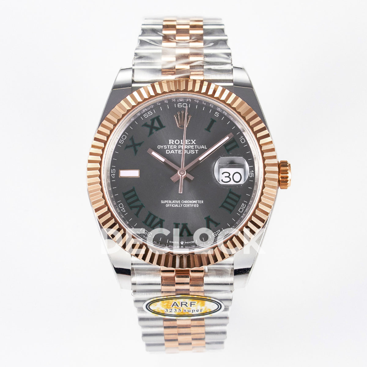 Rolex Datejust 41 126331 Wimbledon Rose Gold ARF Jubilee Gain Weight — Μπροστινή όψη