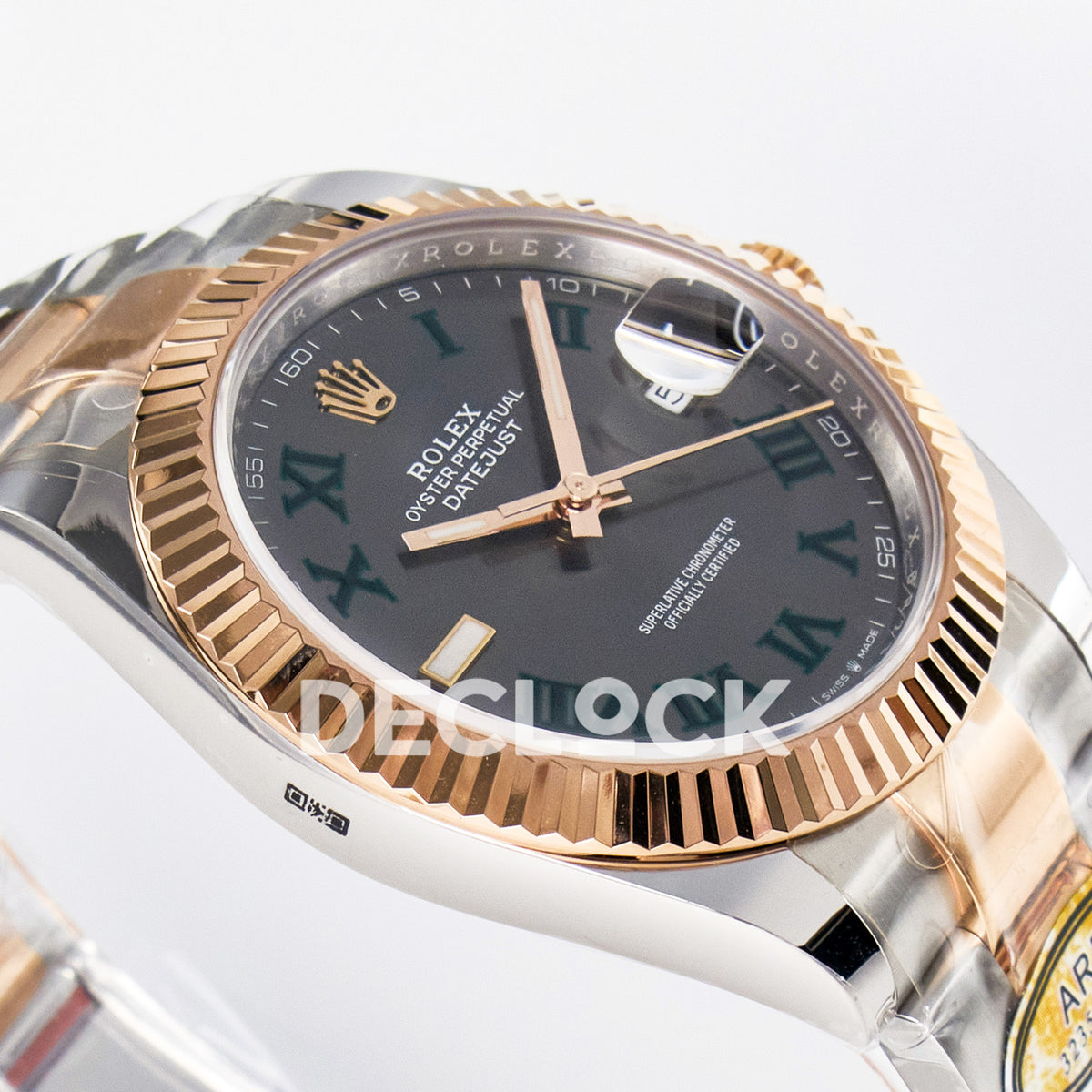 Rolex Datejust 41 126331 Wimbledon Rose Gold ARF Oyster Gain Weight — Λοξή όψη στεφάνης