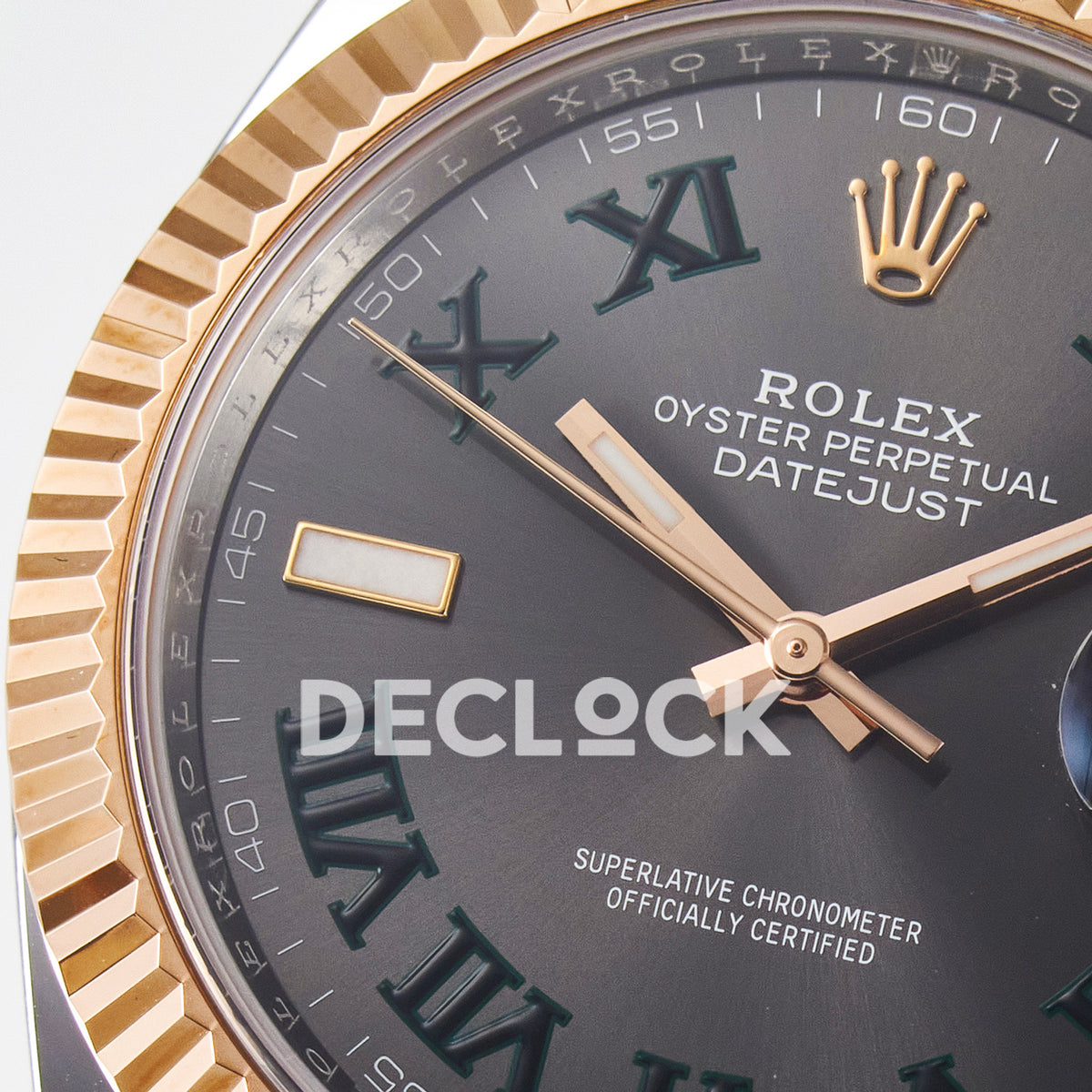 Rolex Datejust 41 126331 Wimbledon Rose Gold ARF Oyster Gain Weight — Μεγεθυντικός φακός ημερομηνίας