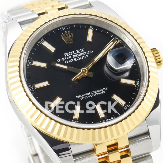 Rolex Datejust 41 126333 Black Yellow Gold Clean Jubilee — Λοξή όψη καντράν