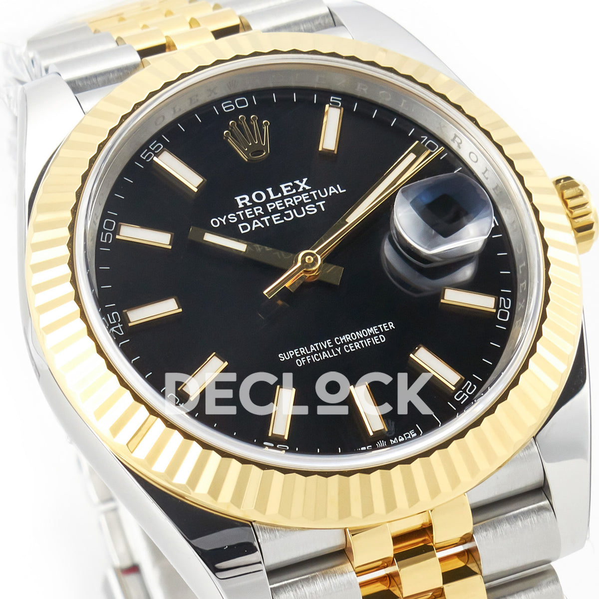 Rolex Datejust 41 126333 Black Yellow Gold Clean Jubilee — Λοξή όψη καντράν