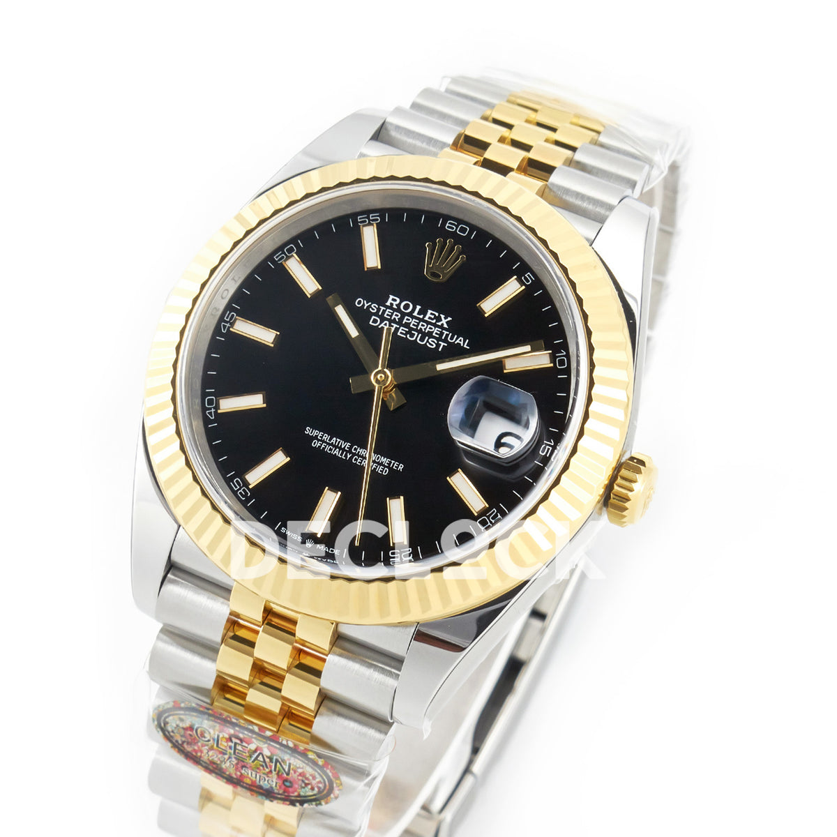 Rolex Datejust 41 126333 Black Yellow Gold Clean Jubilee — Ολόκληρο ρολόι σε γωνία