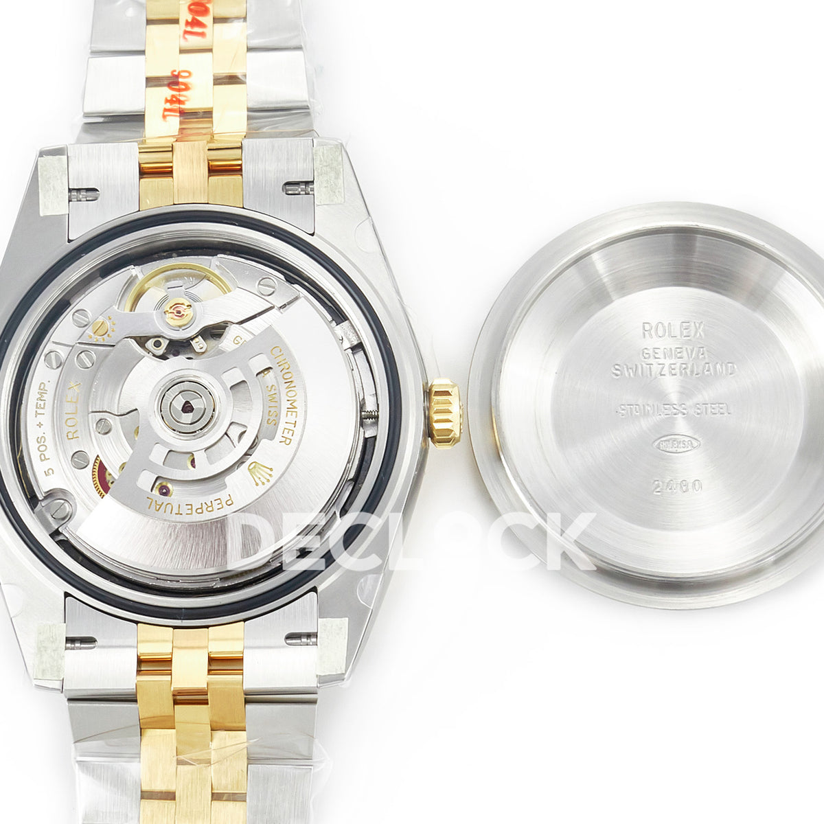 Rolex Datejust 41 126333 Black Yellow Gold Clean Jubilee — Ανοιχτή κάσα και μηχανισμός
