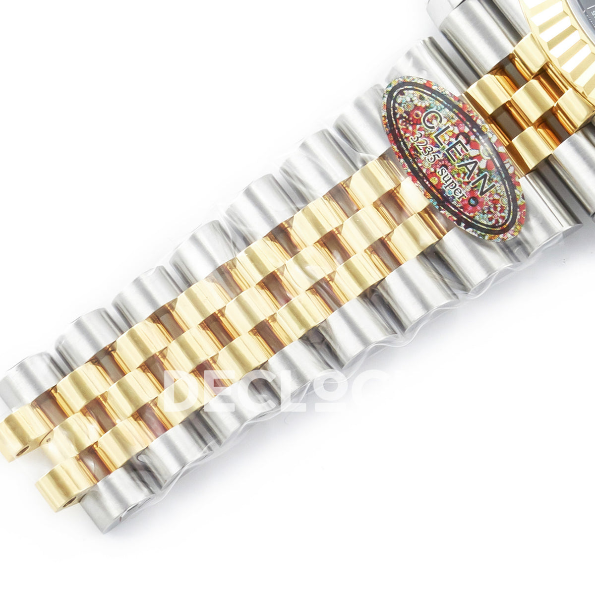 Rolex Datejust 41 126333 Black Yellow Gold Clean Jubilee — Μπρασελέ και εργοστασιακό sticker