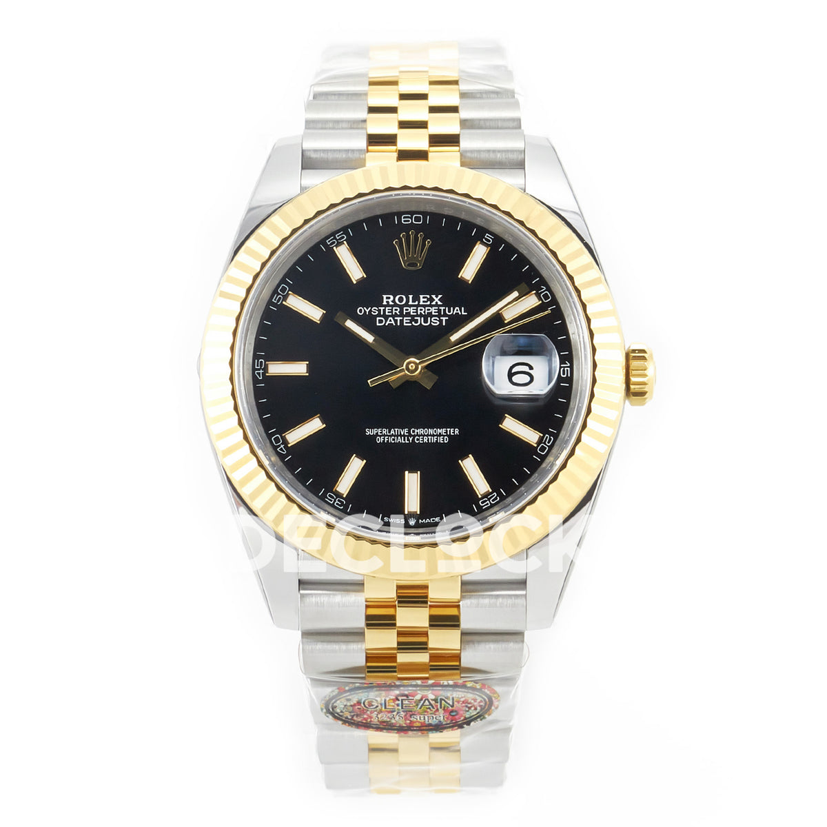 Rolex Datejust 41 126333 Black Yellow Gold Clean Jubilee — Μπροστινή όψη