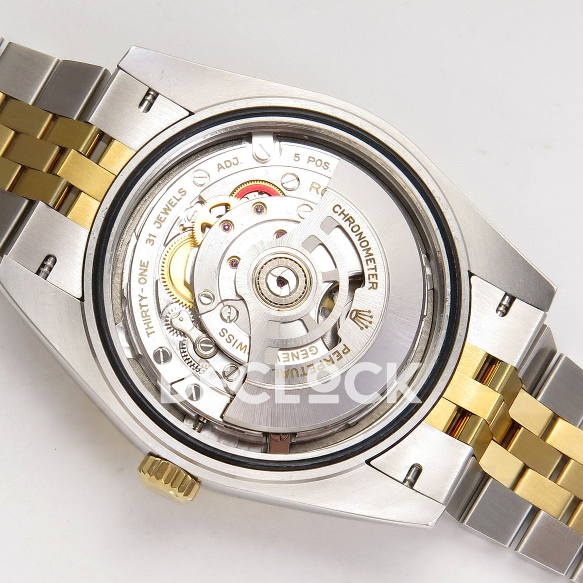 Rolex Datejust 41 126333 Champagne Diamond Jubilee QF JH3235 Free Sprung replica - exposed automatic movement with rotor to the right
