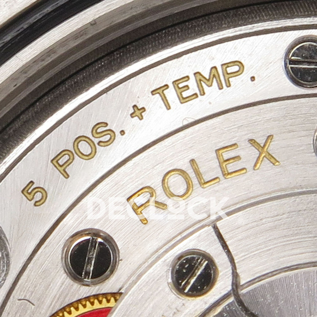 Rolex Datejust 41 126333 Champagne Diamond Jubilee QF JH3235 Free Sprung replica - macro of ROLEX and adjustment engravings on movement bridge