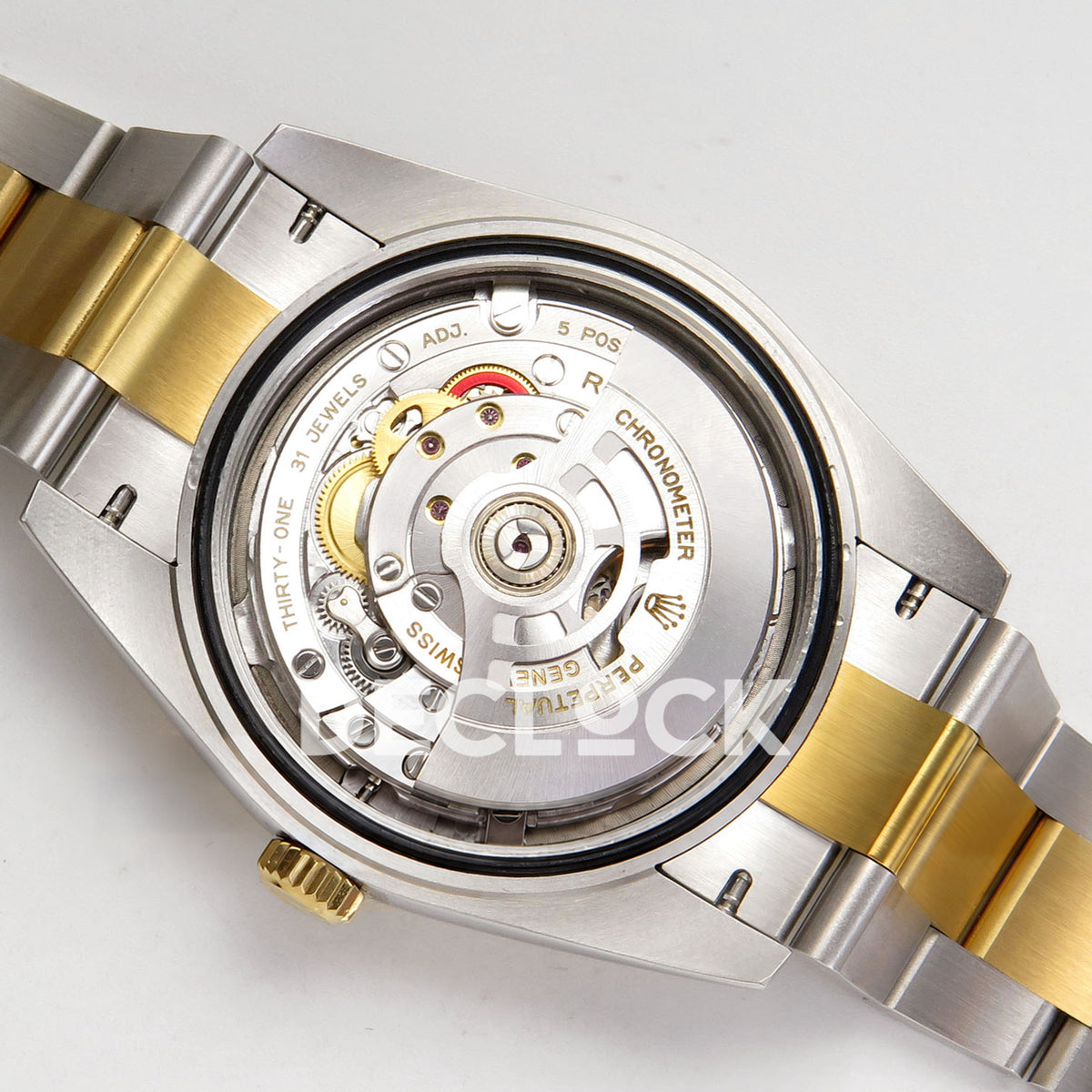 Rolex Datejust 41 126333 Champagne Diamond Oyster QF JH3235 Free Sprung replica - open movement with alternate rotor position