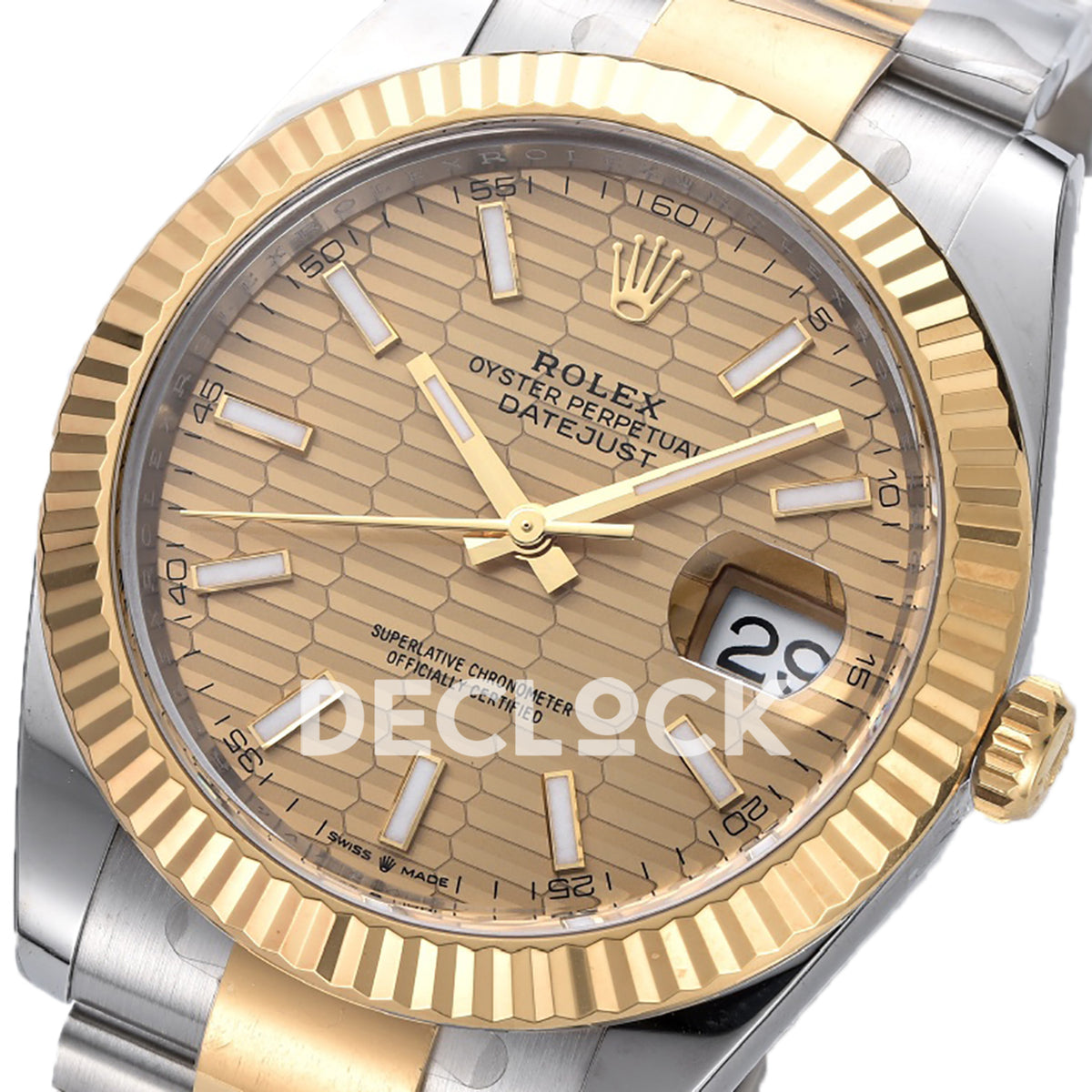 Rolex Datejust 41 126333 Champagne Motif Oyster — Λοξή όψη καντράν