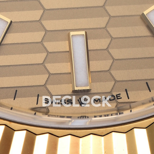Rolex Datejust 41 126333 Champagne Motif Oyster — Λεπτομέρεια δεικτών καντράν