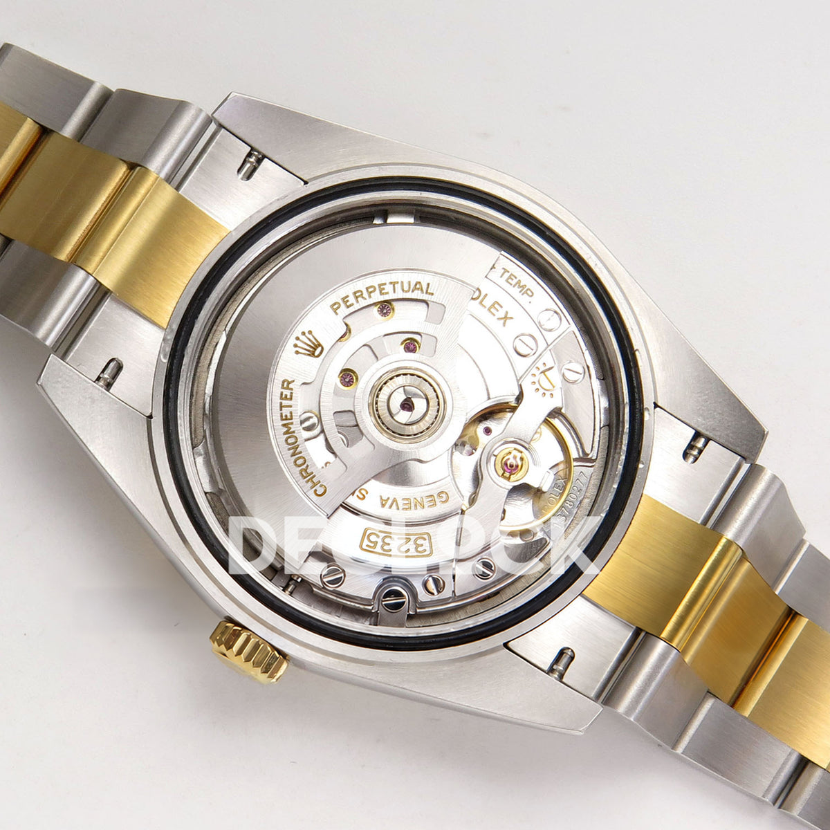 Rolex Datejust 41 126333 White Roman Oyster QF JH3235 Free Sprung replica - open JH3235 movement and rotor overview