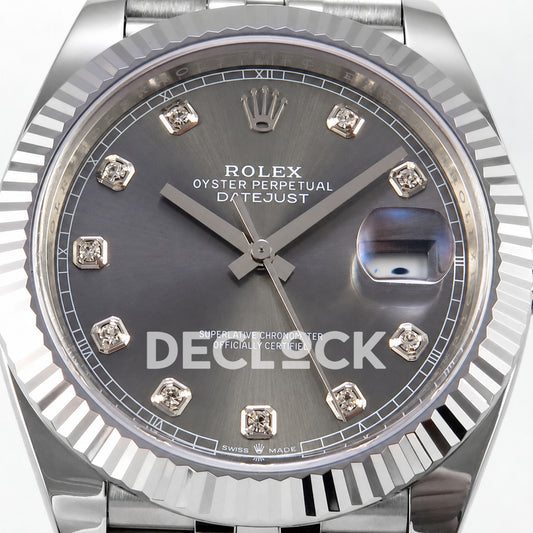 Rolex Datejust 41 126334 Grey Diamond Dial Jubilee MZF JH3235