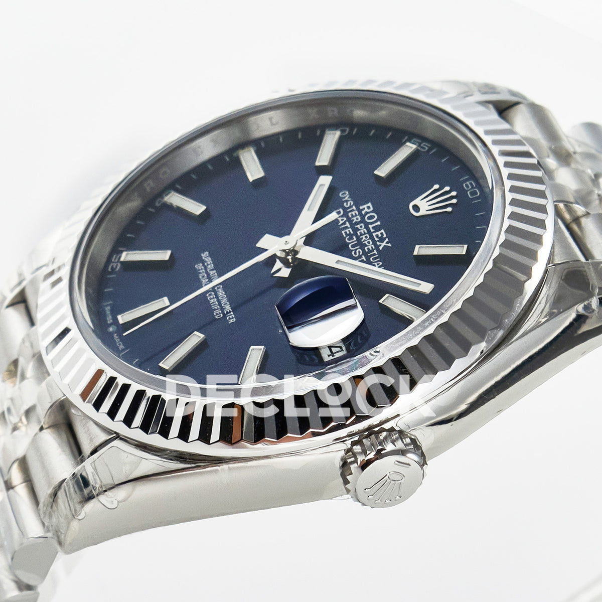 Rolex Datejust 41 126334 Blue VSF Jubilee — Καντράν και κορώνα