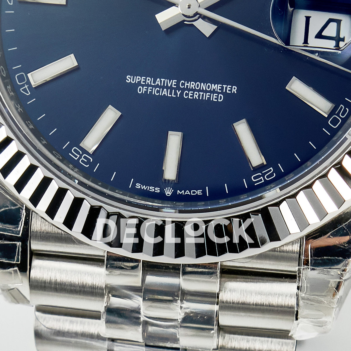 Rolex Datejust 41 126334 Blue VSF Jubilee — Κάτω στεφάνη και δείκτες