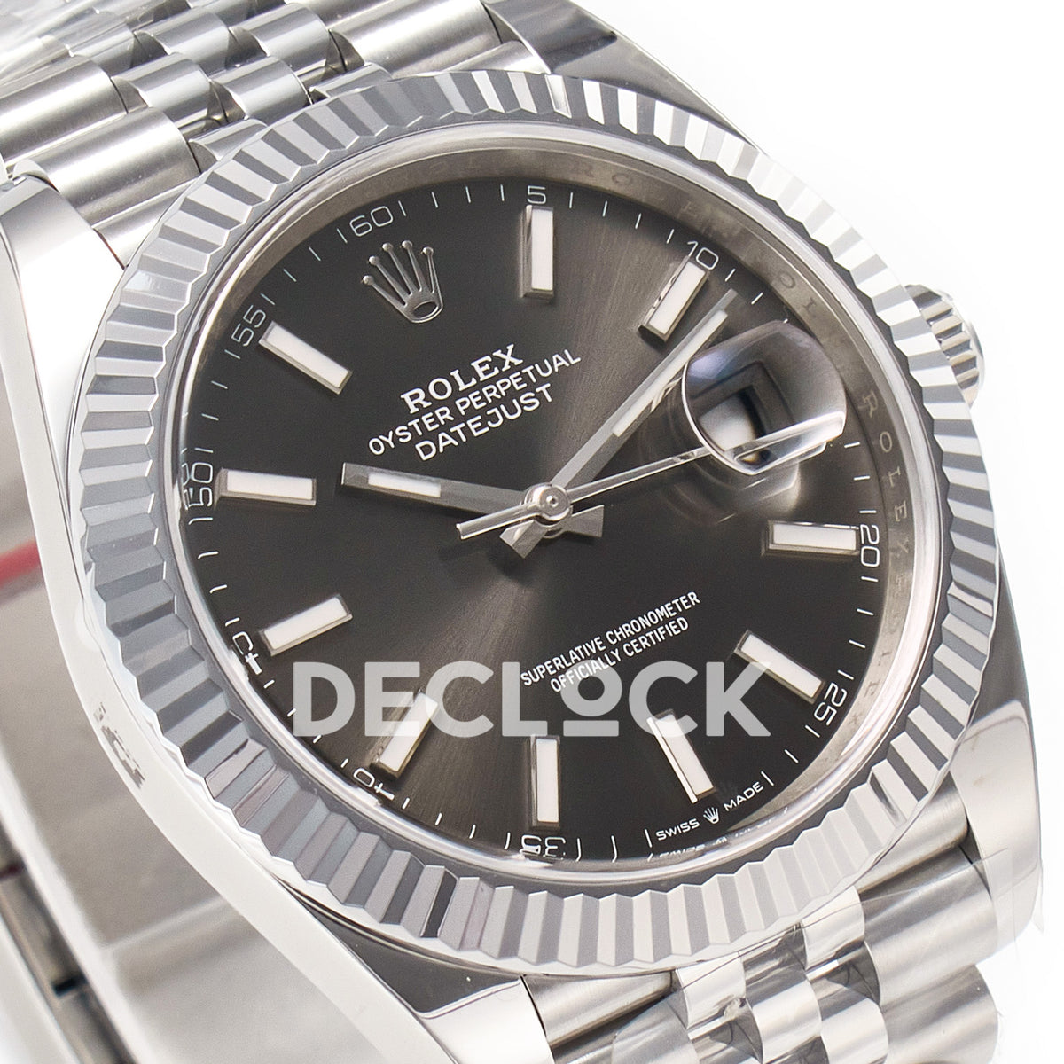 Rolex Datejust 41 126334 Grey Rhodium Clean Jubilee — Λοξή όψη καντράν