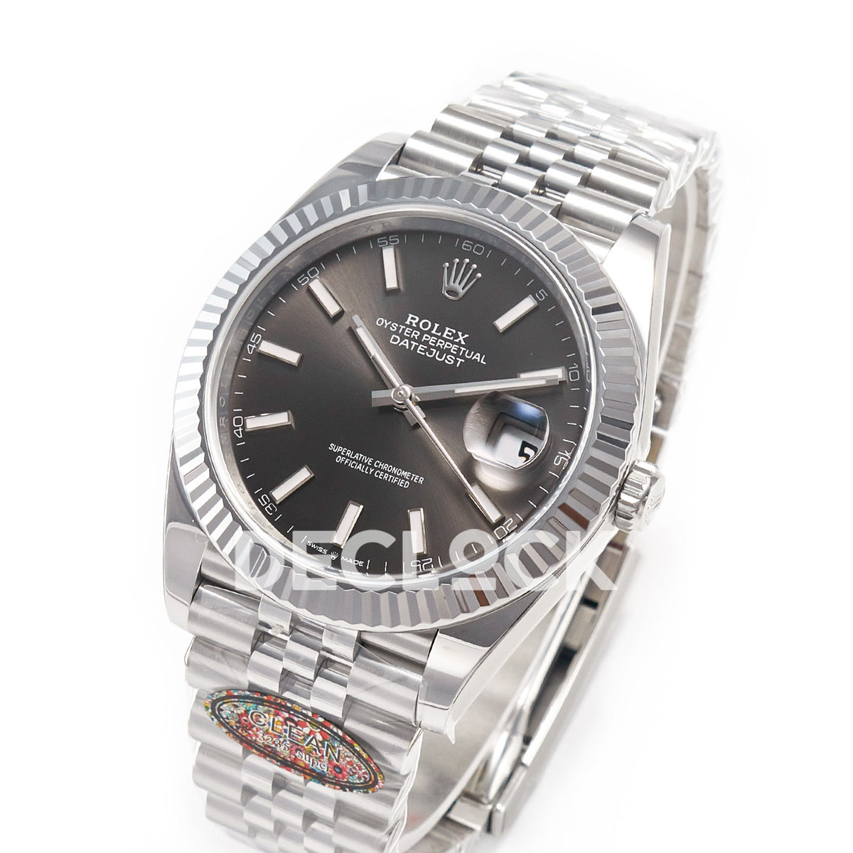 Rolex Datejust 41 126334 Grey Rhodium Clean Jubilee — Ολόκληρο ρολόι σε γωνία