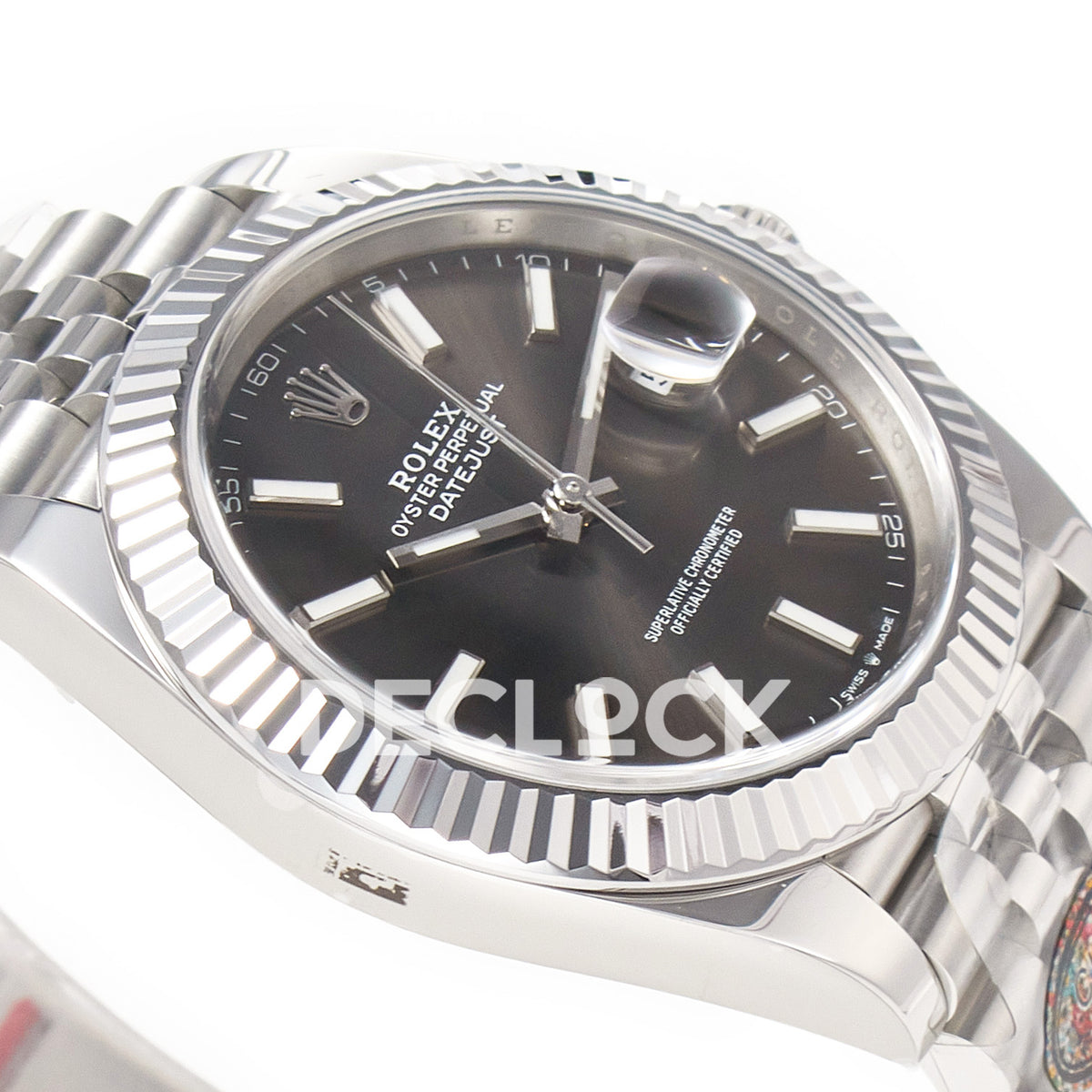 Rolex Datejust 41 126334 Grey Rhodium Clean Jubilee — Λοξή όψη στεφάνης