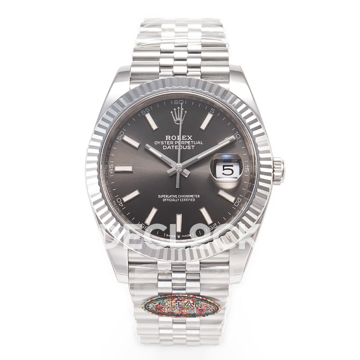 Rolex Datejust 41 126334 Grey Rhodium Clean Jubilee — Μπροστινή όψη