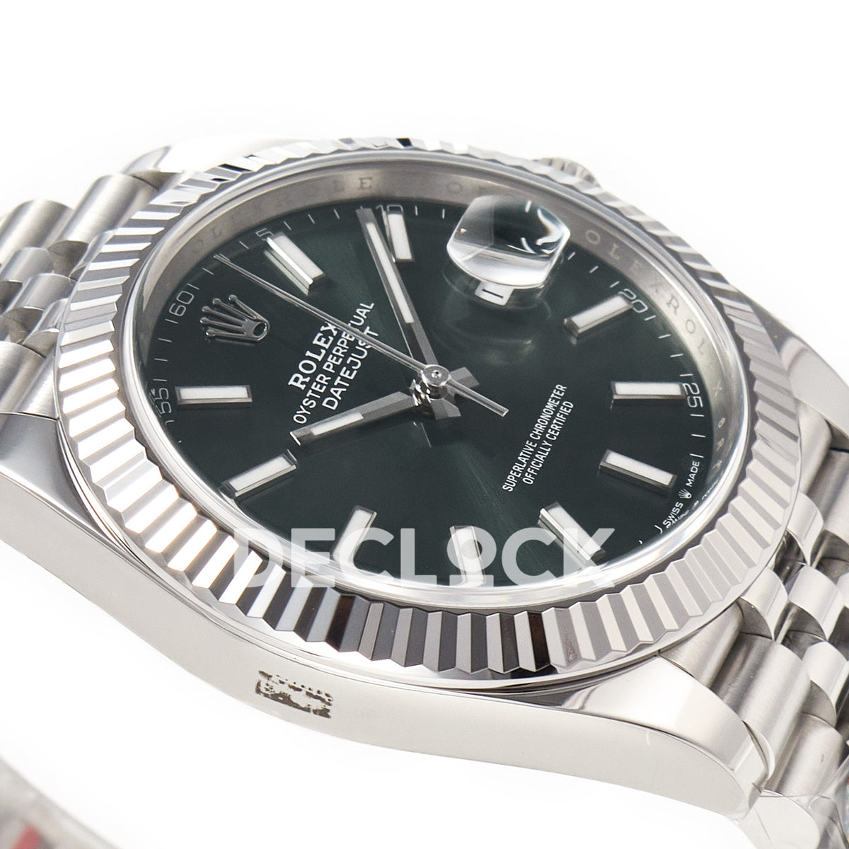 Rolex Datejust 41 126334 Mint Green Clean Jubilee — Λοξή όψη στεφάνης