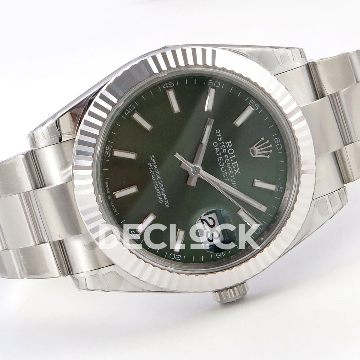 Rolex Datejust 41 126334 VSF Green Stick Dial Oyster VS3235 V2s replica - full watch left