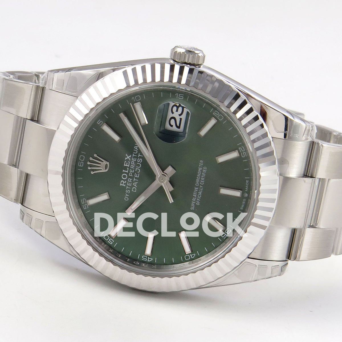 Rolex Datejust 41 126334 VSF Green Stick Dial Oyster VS3235 V2s replica - full watch right