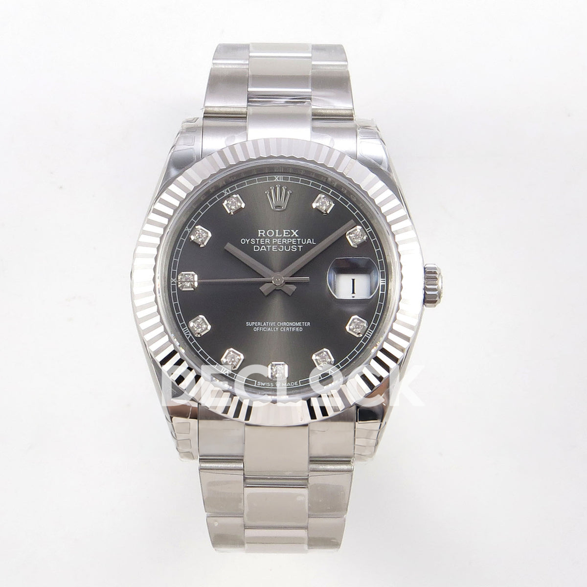 Rolex Datejust 41 126334 VSF Grey Diamond Dial Oyster VS3235 V2s replica - front
