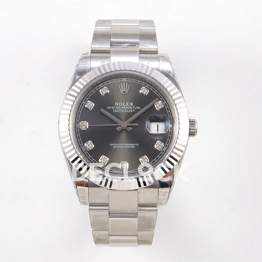 Rolex Datejust 41 126334 VSF Grey Diamond Dial Oyster VS3235 V2s replica - front